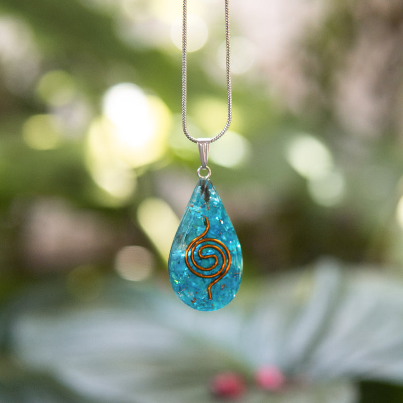 Water Droplet Orgonite Necklace